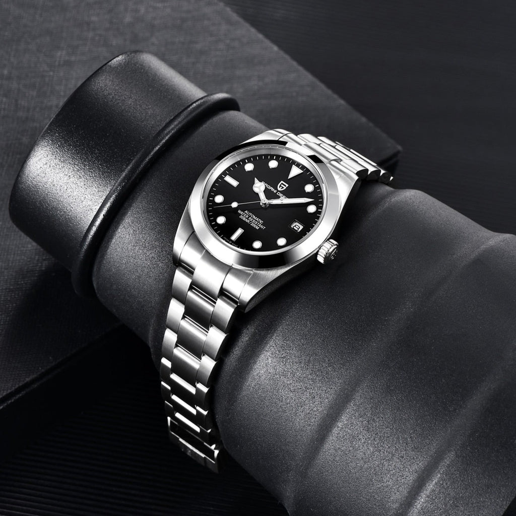 ■レア!  カスタム時計 NH35 国産ムーブメント オールブラック MOD カスタム パーツ文字盤 サブ S NH35 seadweller ブラック