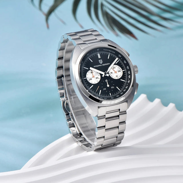 Pagani Design PD1782 Orologio Uomo Cronografo – Vetro Zaffiro, Movimento VK63, Impermeabile 10Bar, Acciaio 316L